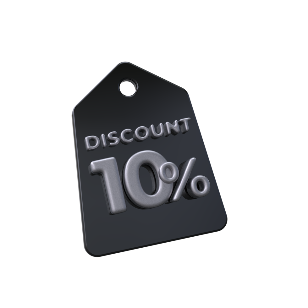 discount price tag 3d render transparent background png