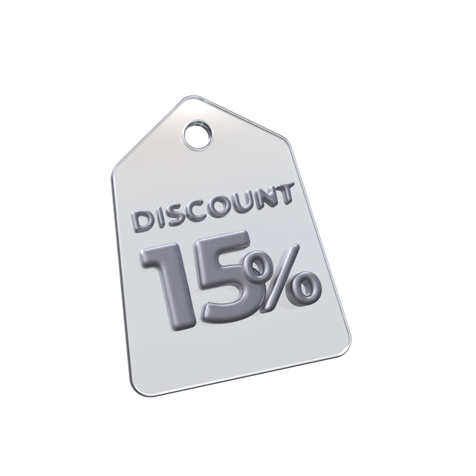 discount price tag 3d render transparent background png