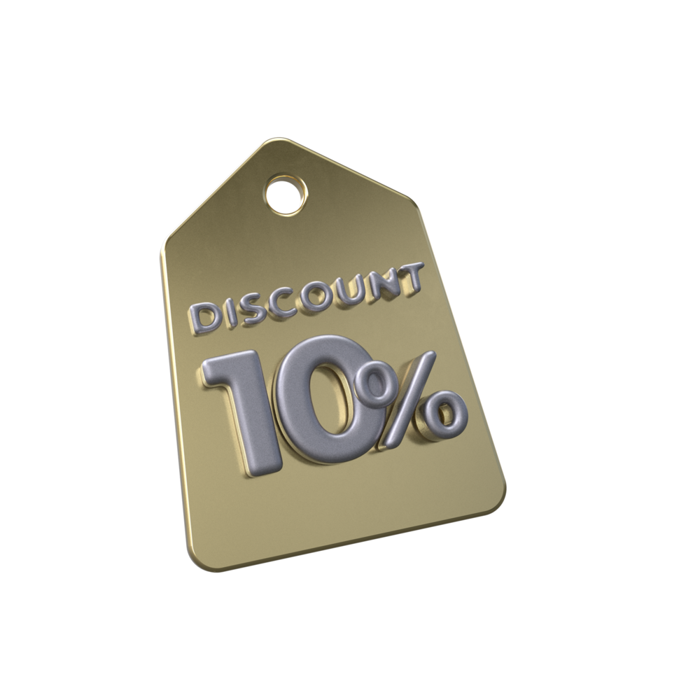 discount price tag 3d render transparent background png