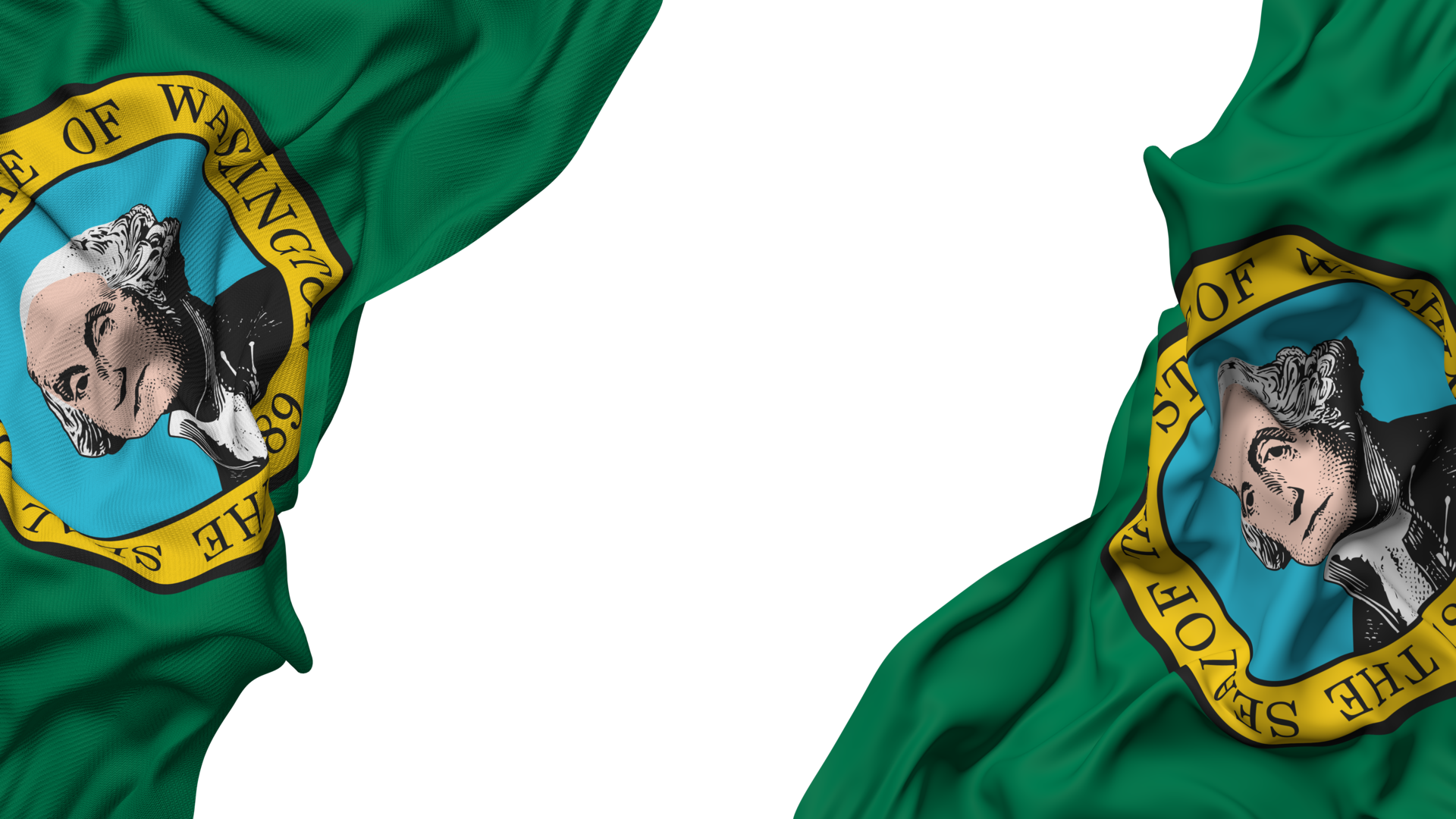 State Of Washington Flag Cloth Wave Banner In The Corner With Bump And state-of-washington-flag-cloth-wave-banner-in-the-corner-with-bump-and