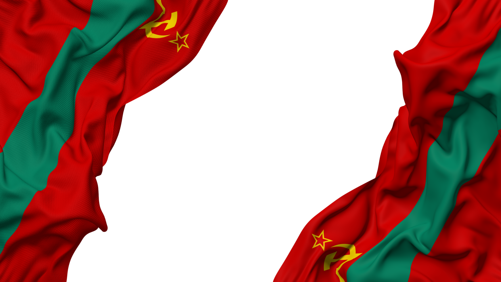 transnístria bandeira pano onda bandeira dentro a canto com colisão e avião textura, isolado, 3d Renderização png