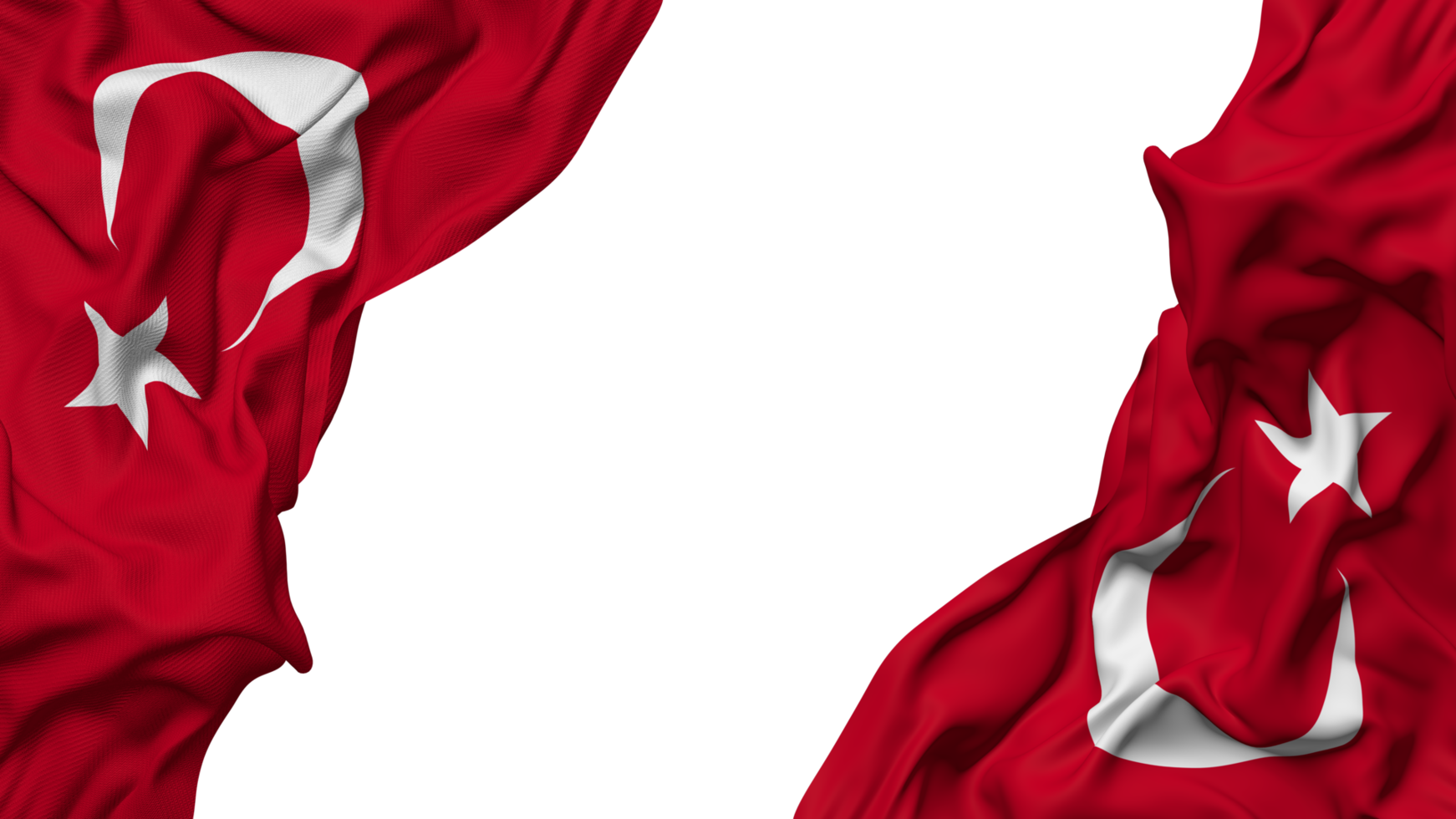 Turquie, turkiye drapeau tissu vague bannière dans le coin avec bosse et plaine texture, isolé, 3d le rendu png