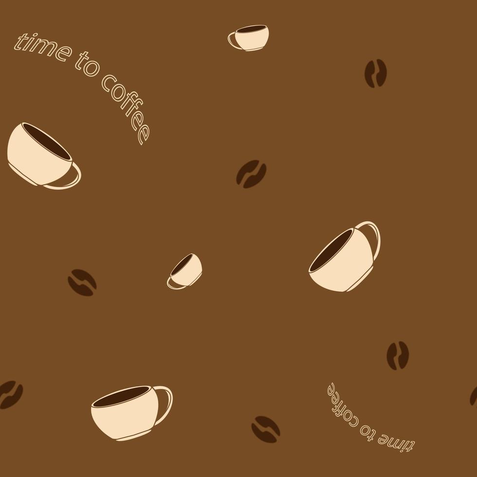 Seamless pattern coffee cup grain coffee vector EPS10