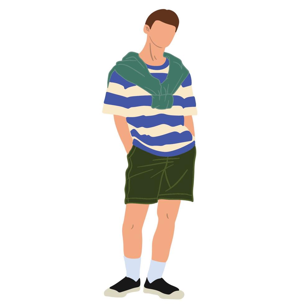 Casual style teenager male, good for graphic design resources. vector
