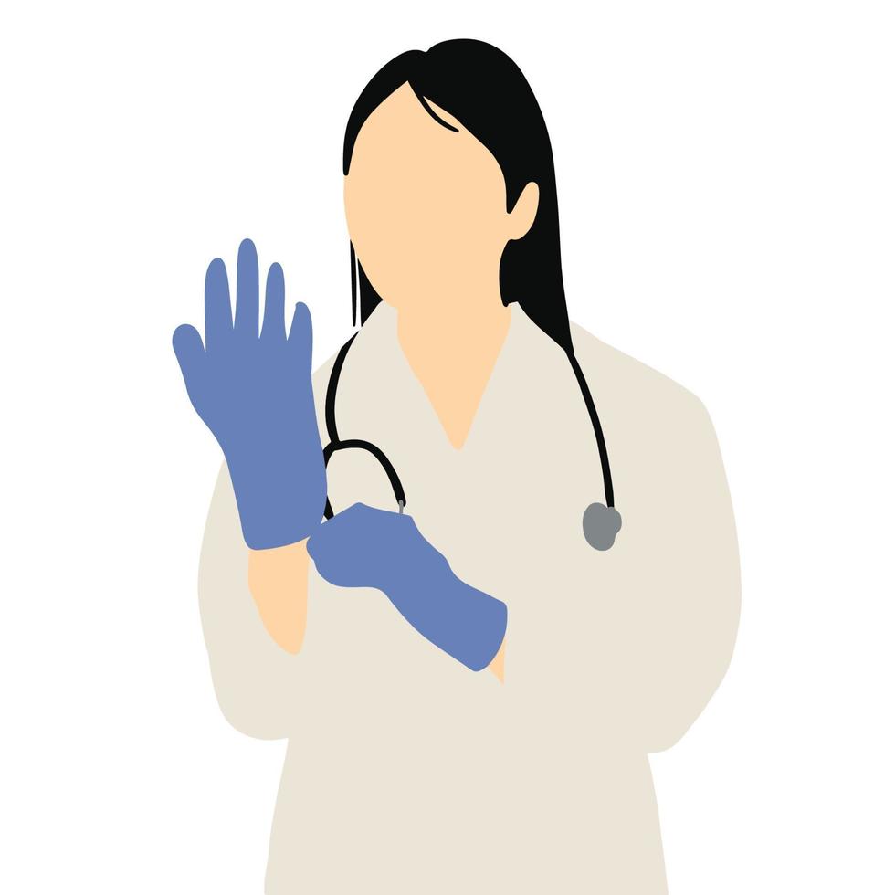 pose of a female doctor ,good for graphic design resources. vector