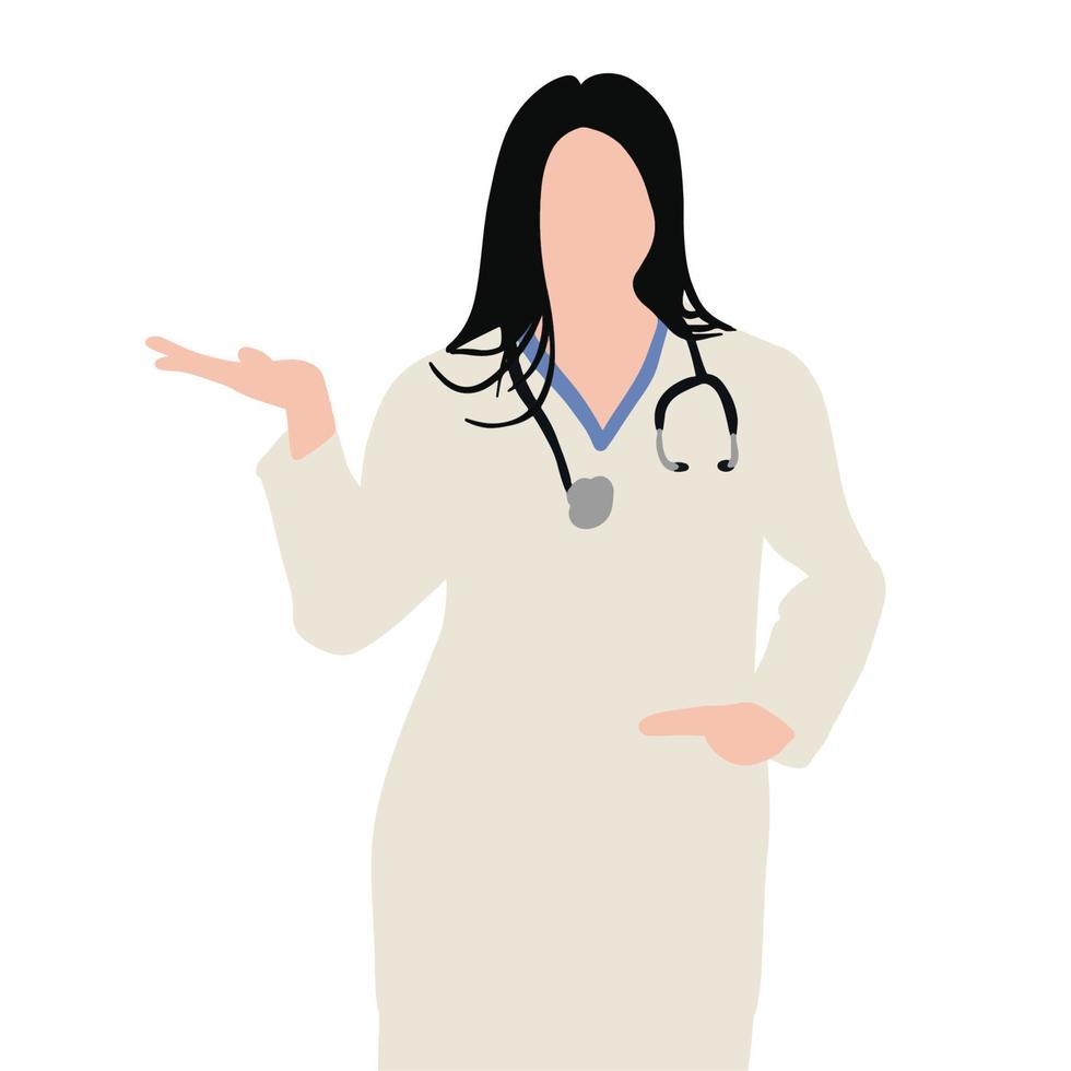 actitud de un hembra médico ,bien para gráfico diseño recursos. vector