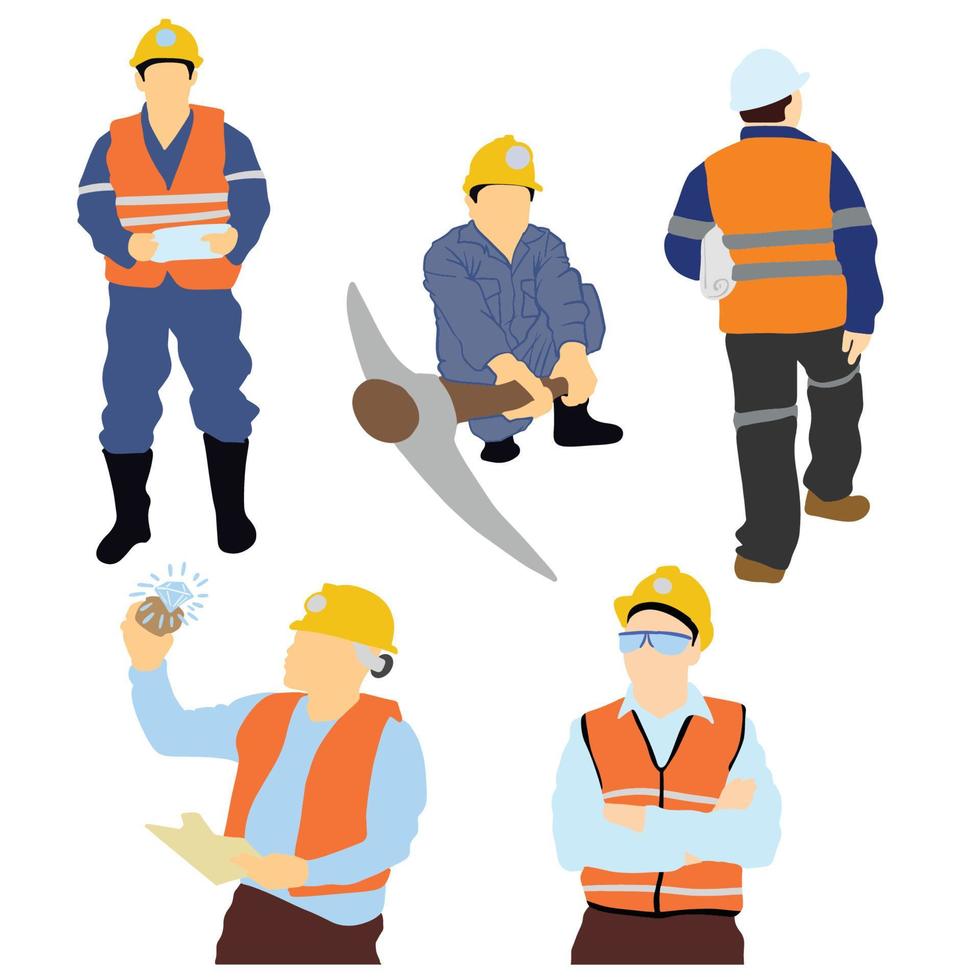Mining industry workers sets ,good for graphic design resources. vector