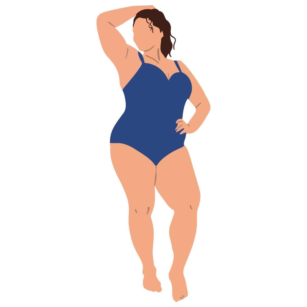 Beautiful woman pose on swimsuit, good for graphic design resources. vector