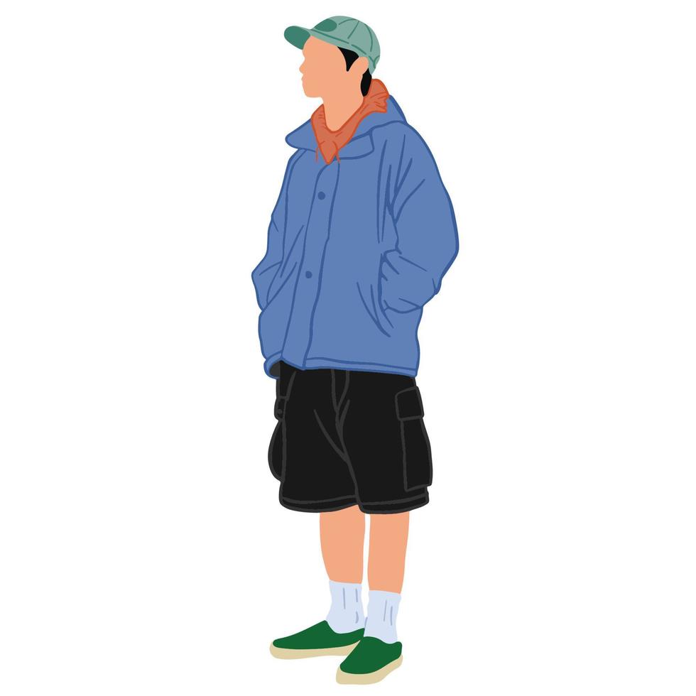 Casual style teenager male, good for graphic design resources. vector