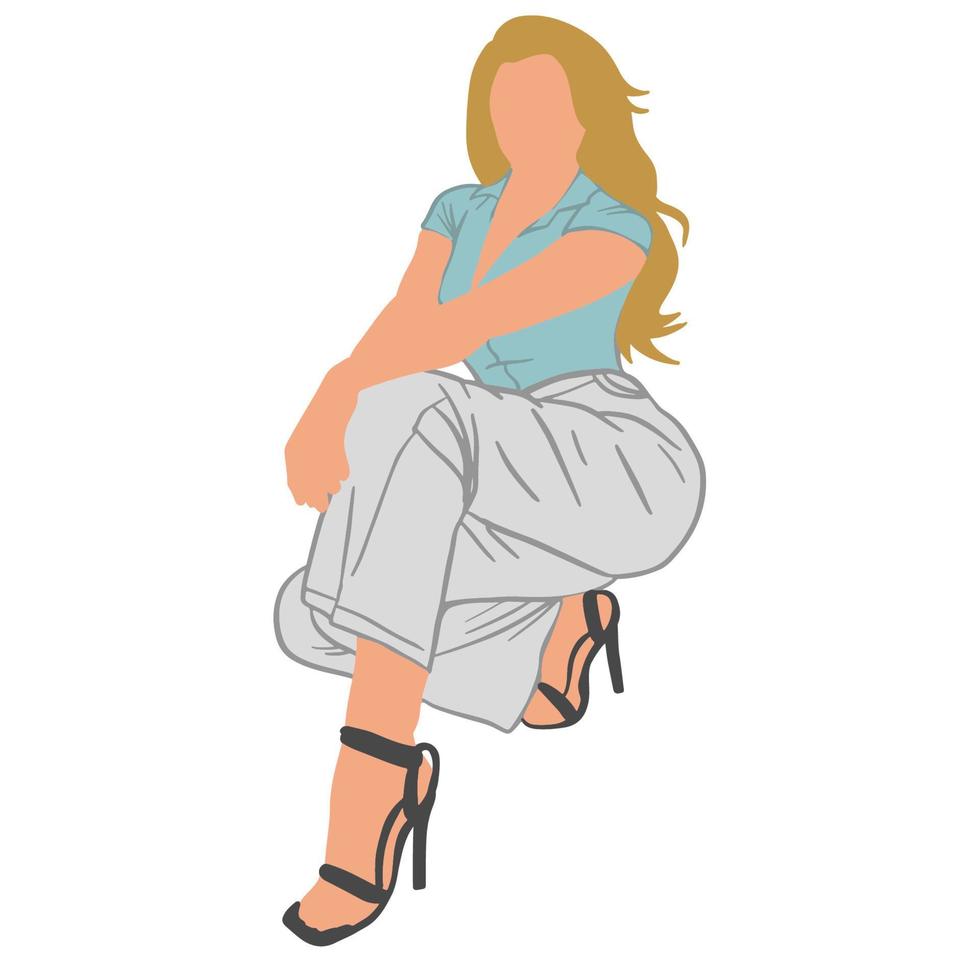 Beautiful woman pose, good for graphic design resources. vector