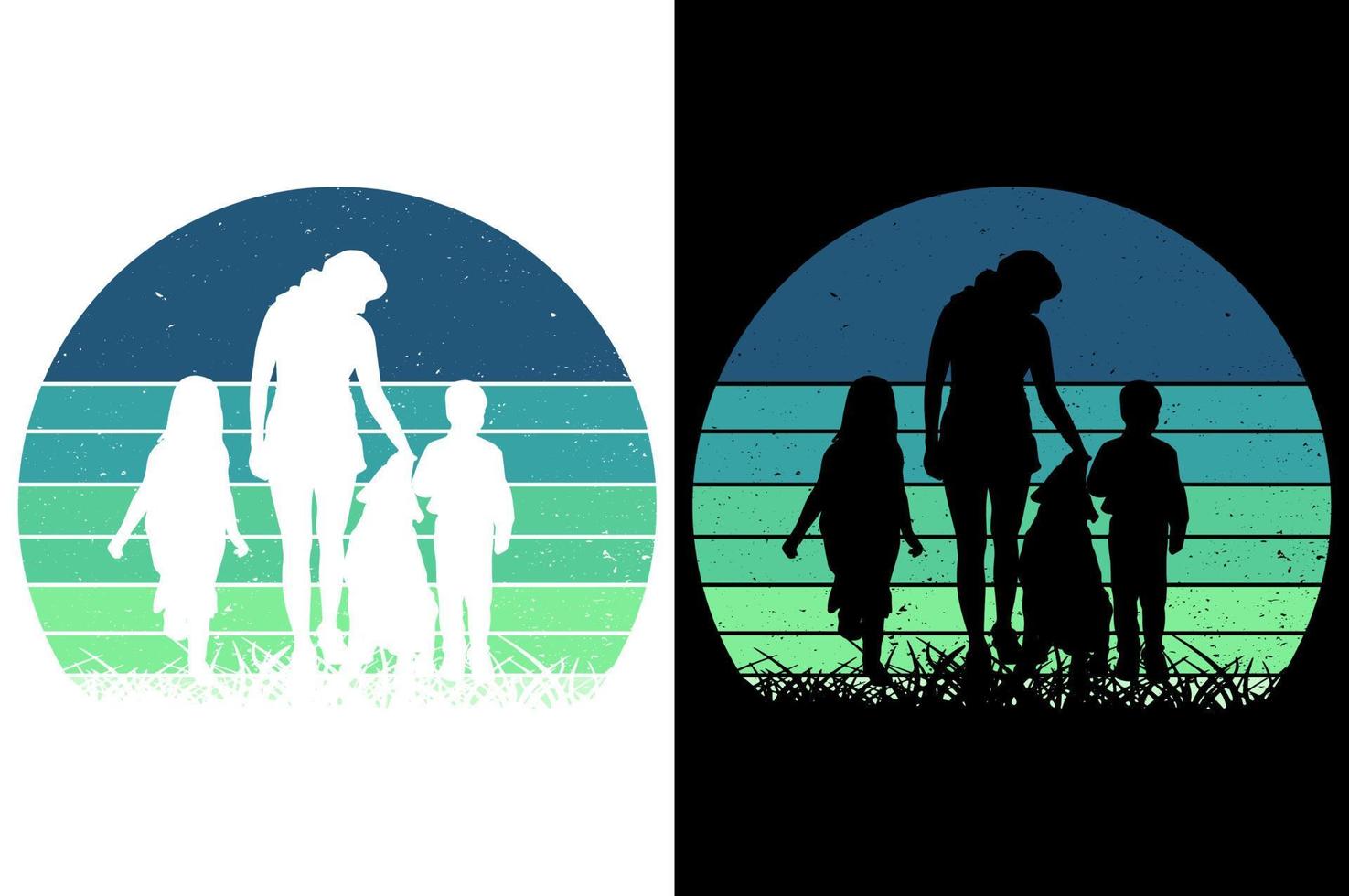 fathers day vintage sunset template graphic t shirt design premium vector