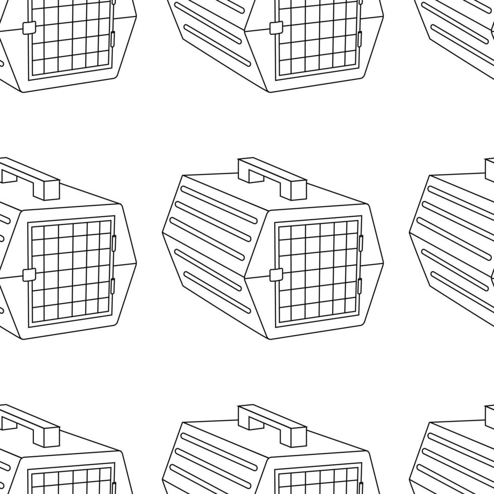 Pattern with carrier with grid for animals, cats, dogs, animal care. vector
