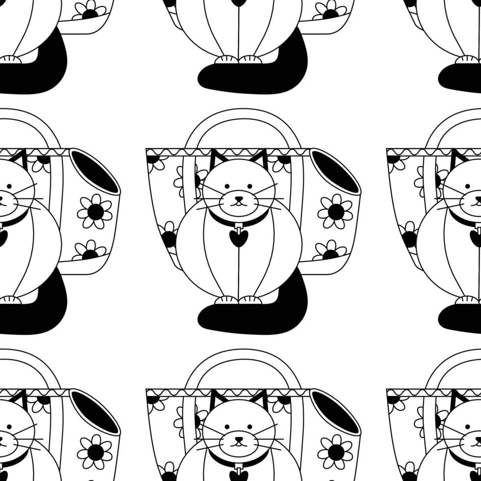Pattern with carrier, bag for animals, cats, dogs, pet care. vector