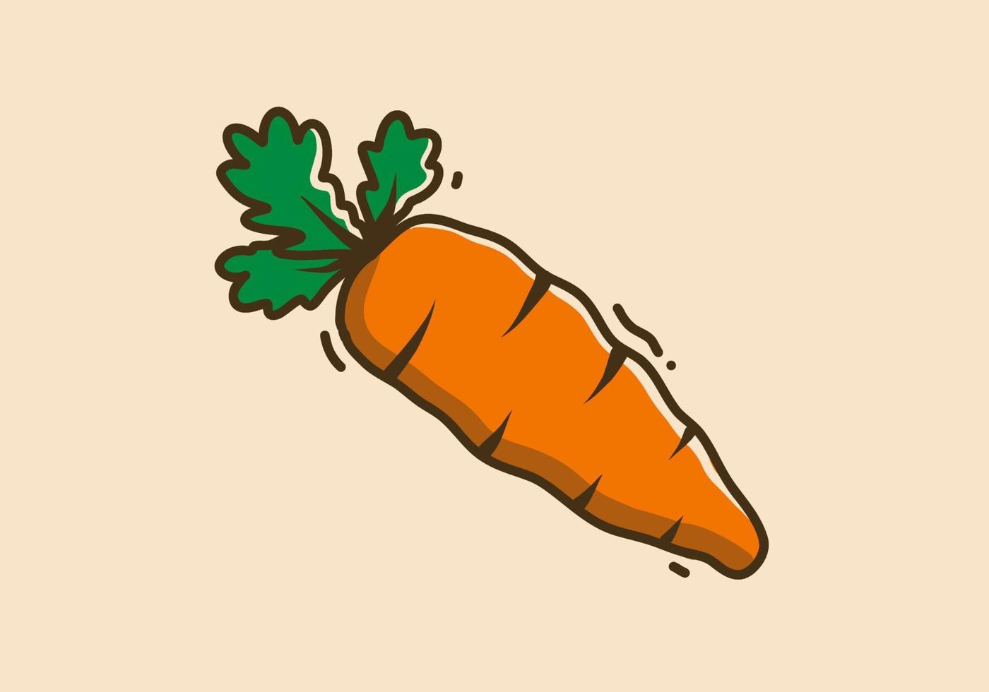 ilustración diseño de naranja Zanahoria vector