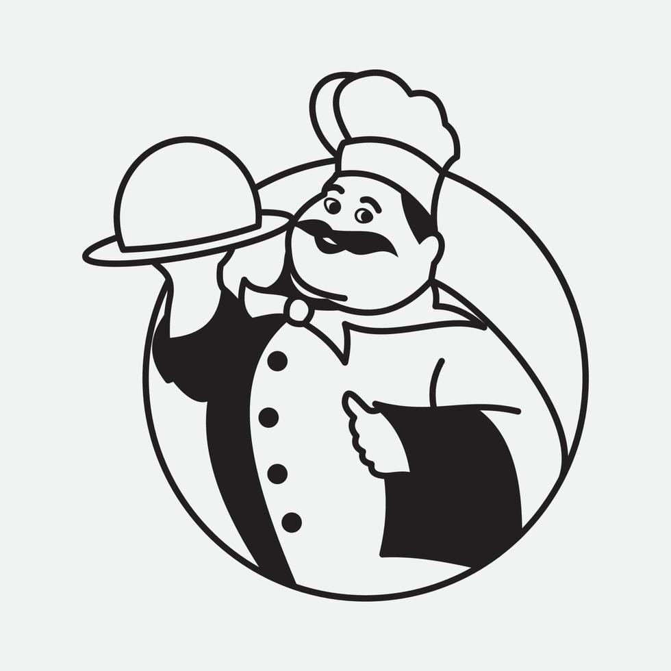 Hat chef logo template vector