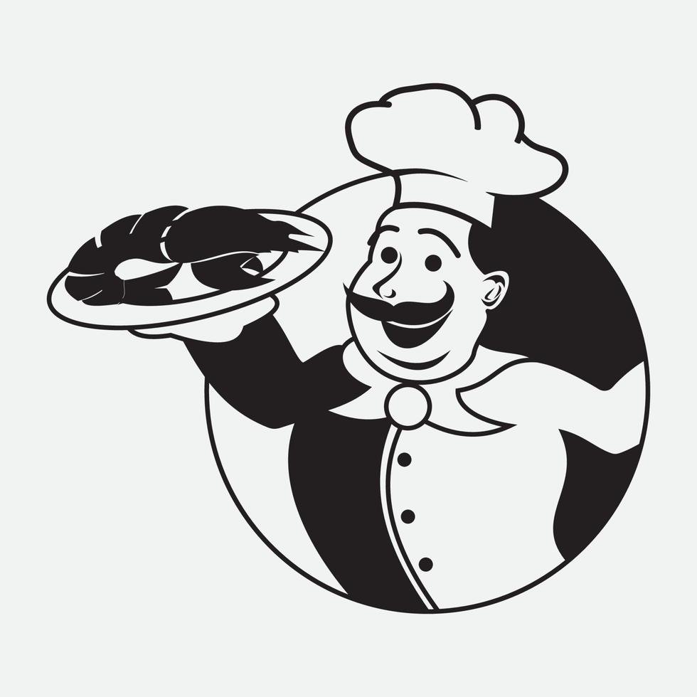 Hat chef logo template vector