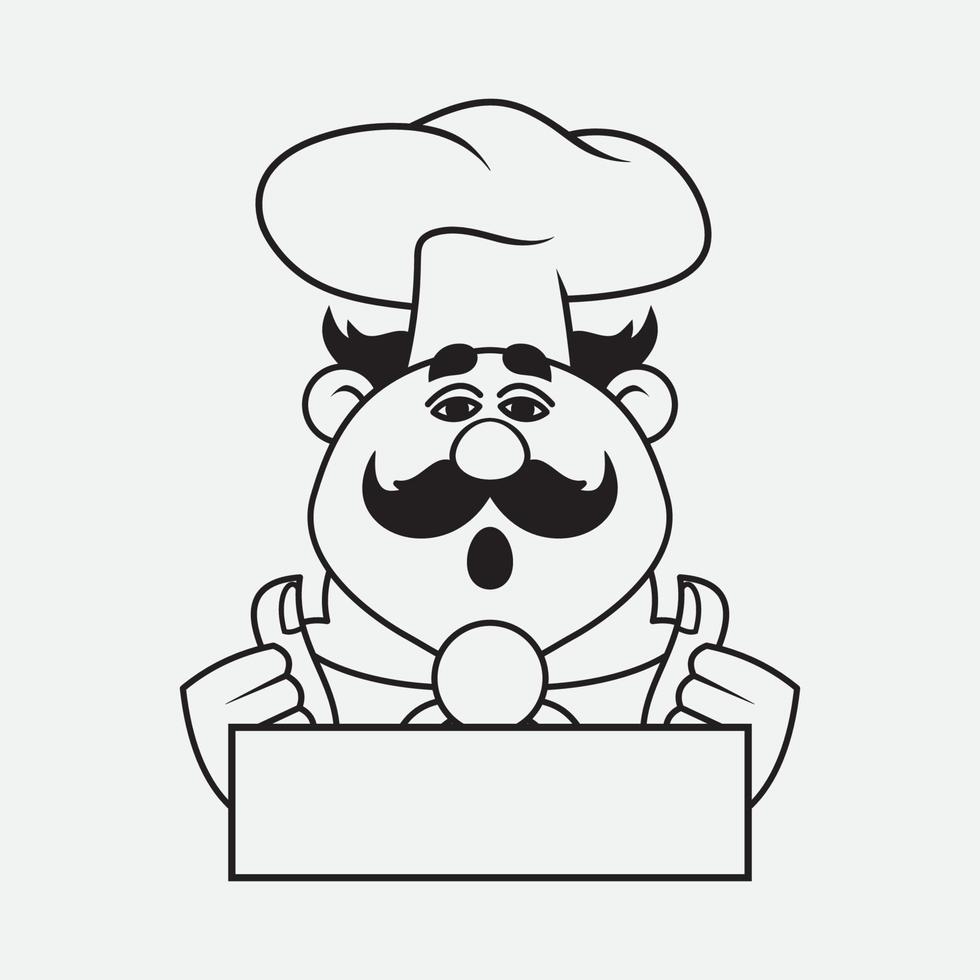 Hat chef logo template vector