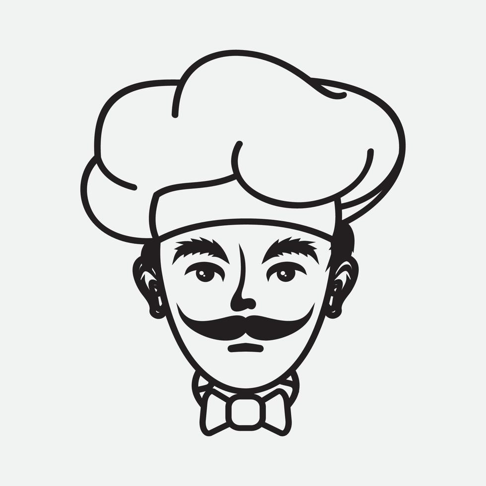 Hat chef logo template vector