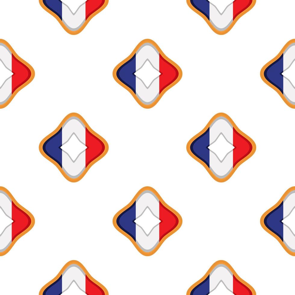 Pattern cookie with flag country France in tasty biscuit vector