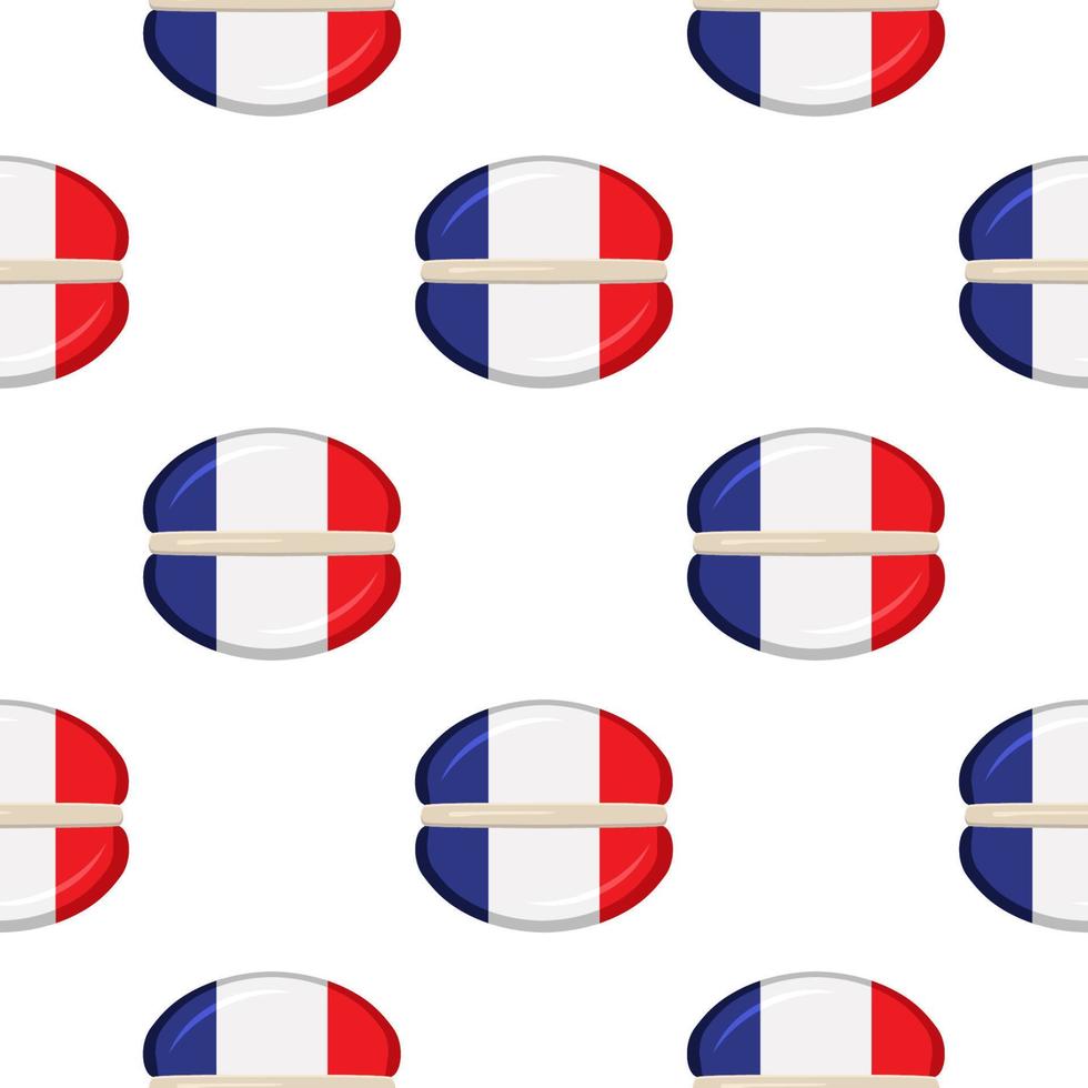 Pattern cookie with flag country France in tasty biscuit vector