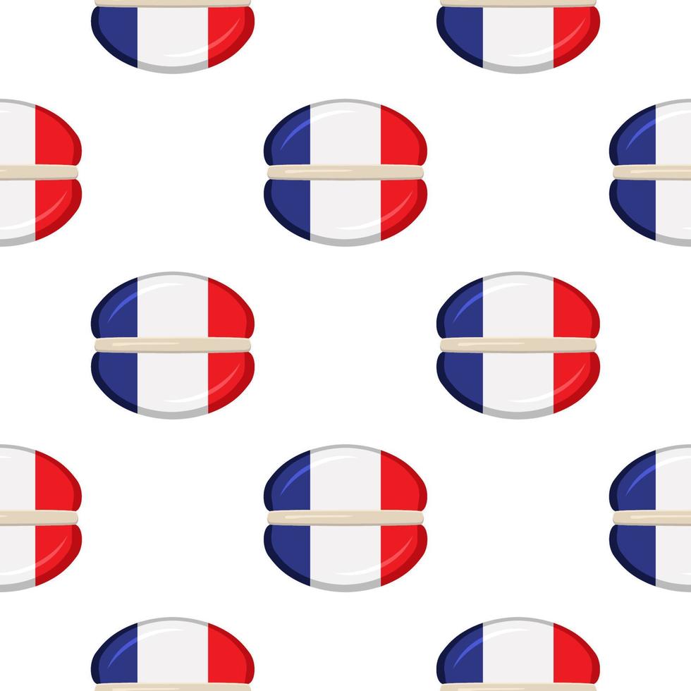 Pattern cookie with flag country France in tasty biscuit vector