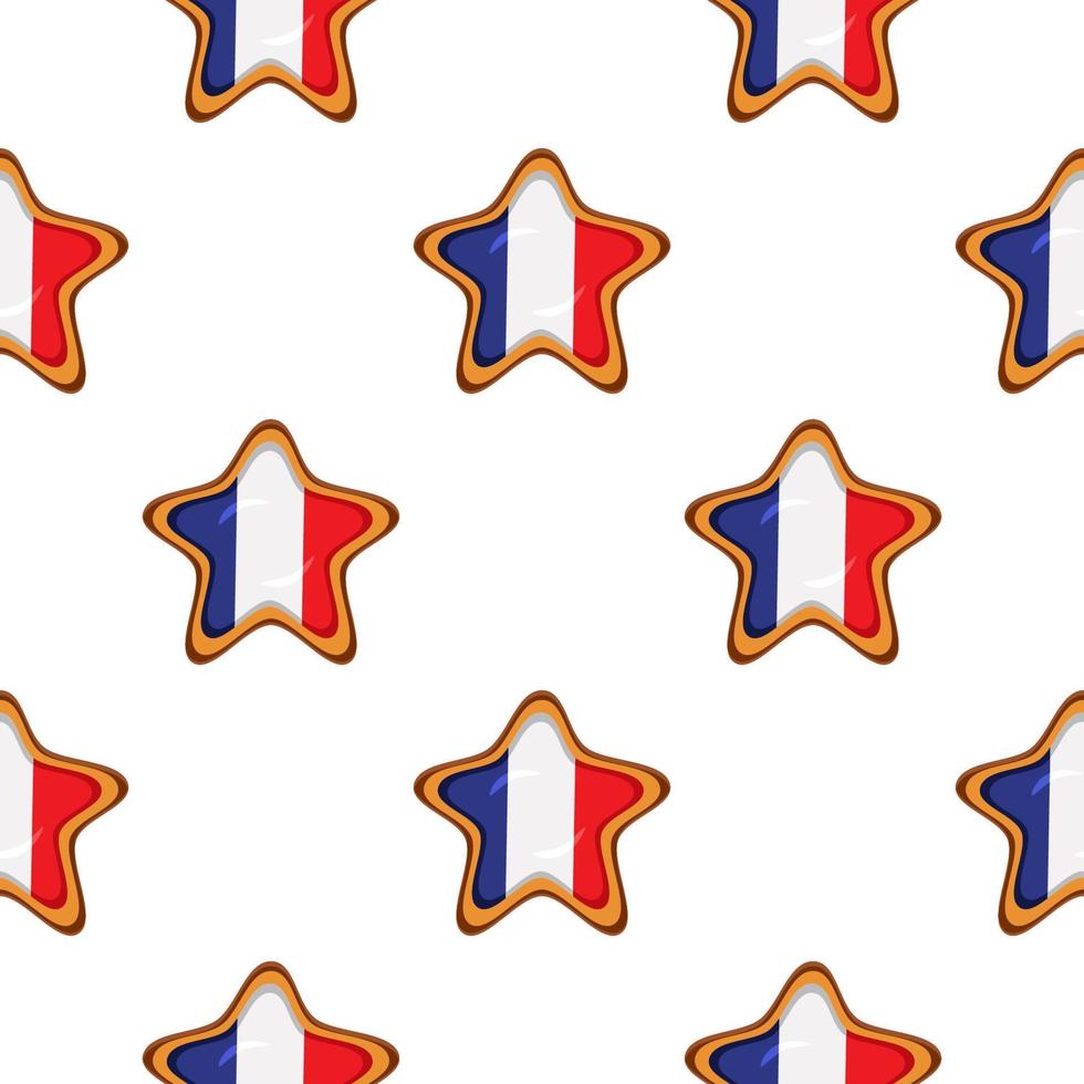 Pattern cookie with flag country France in tasty biscuit vector