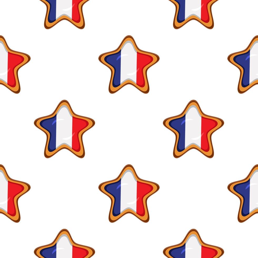 Pattern cookie with flag country France in tasty biscuit vector