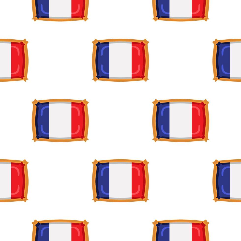Pattern cookie with flag country France in tasty biscuit vector
