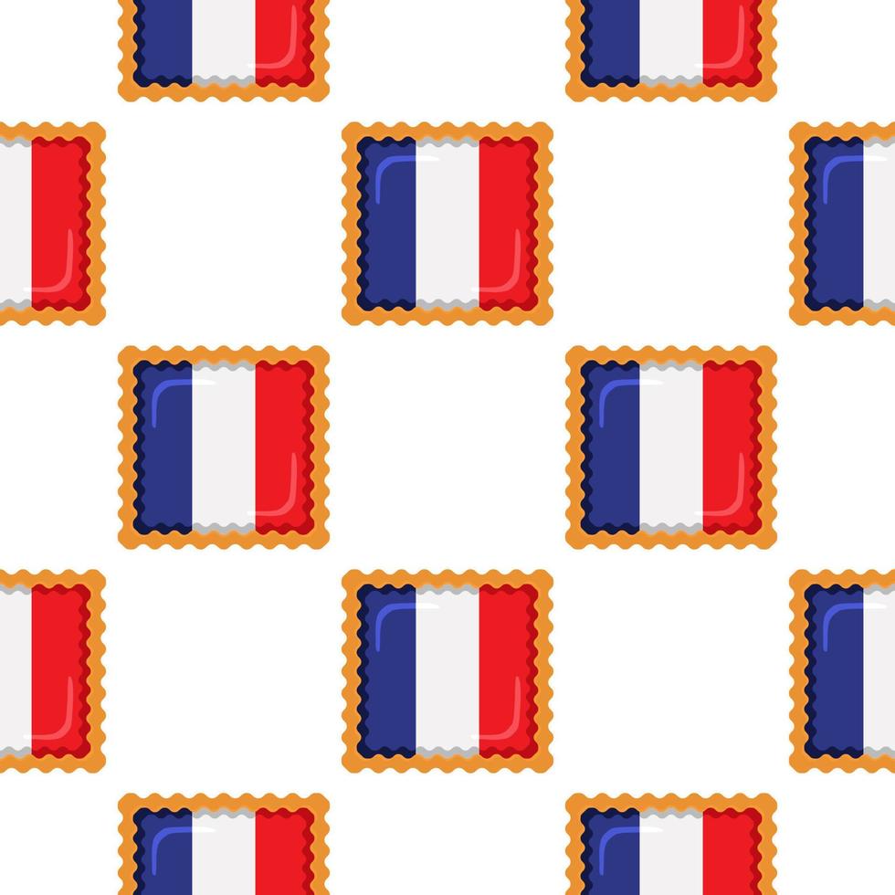 Pattern cookie with flag country France in tasty biscuit vector