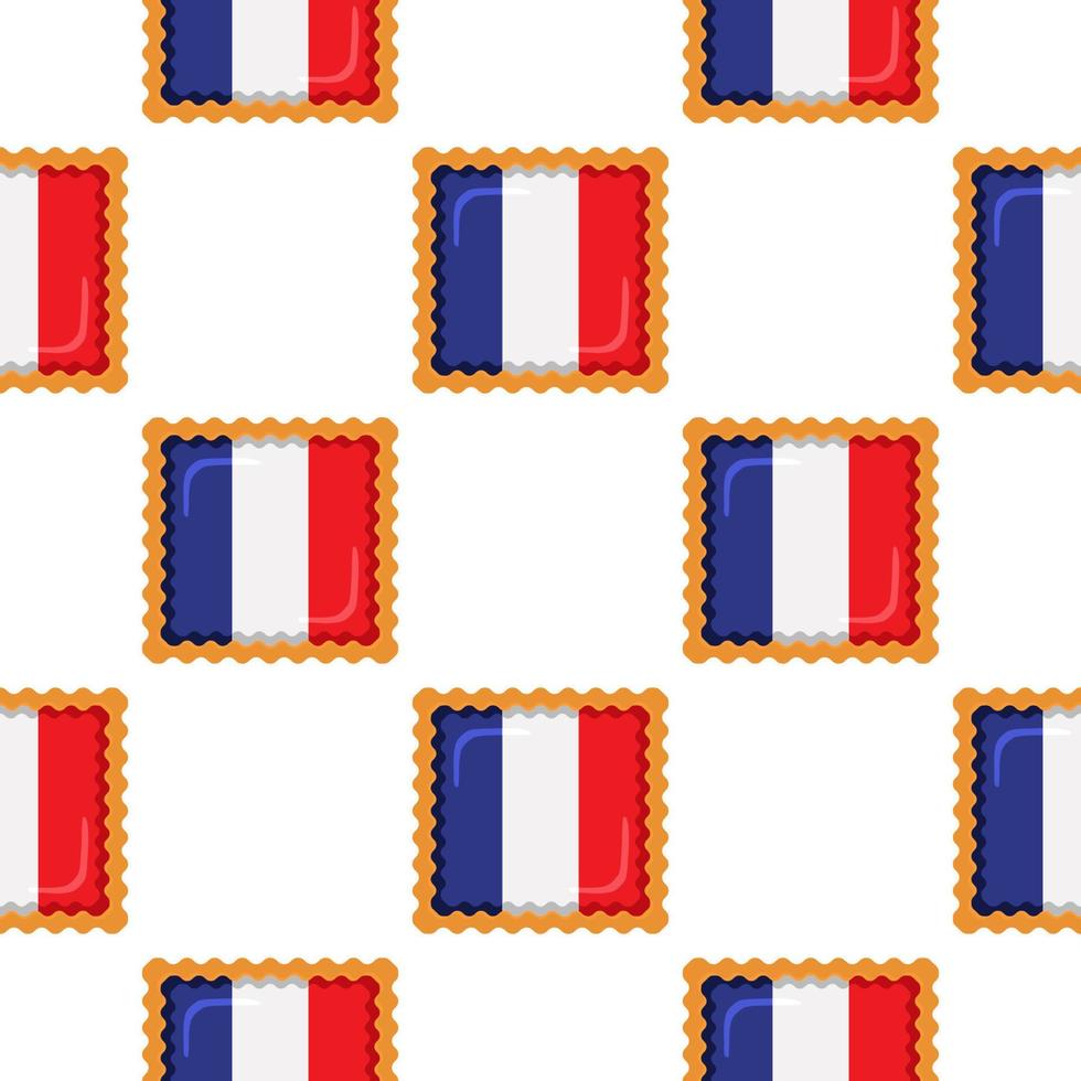 Pattern cookie with flag country France in tasty biscuit vector