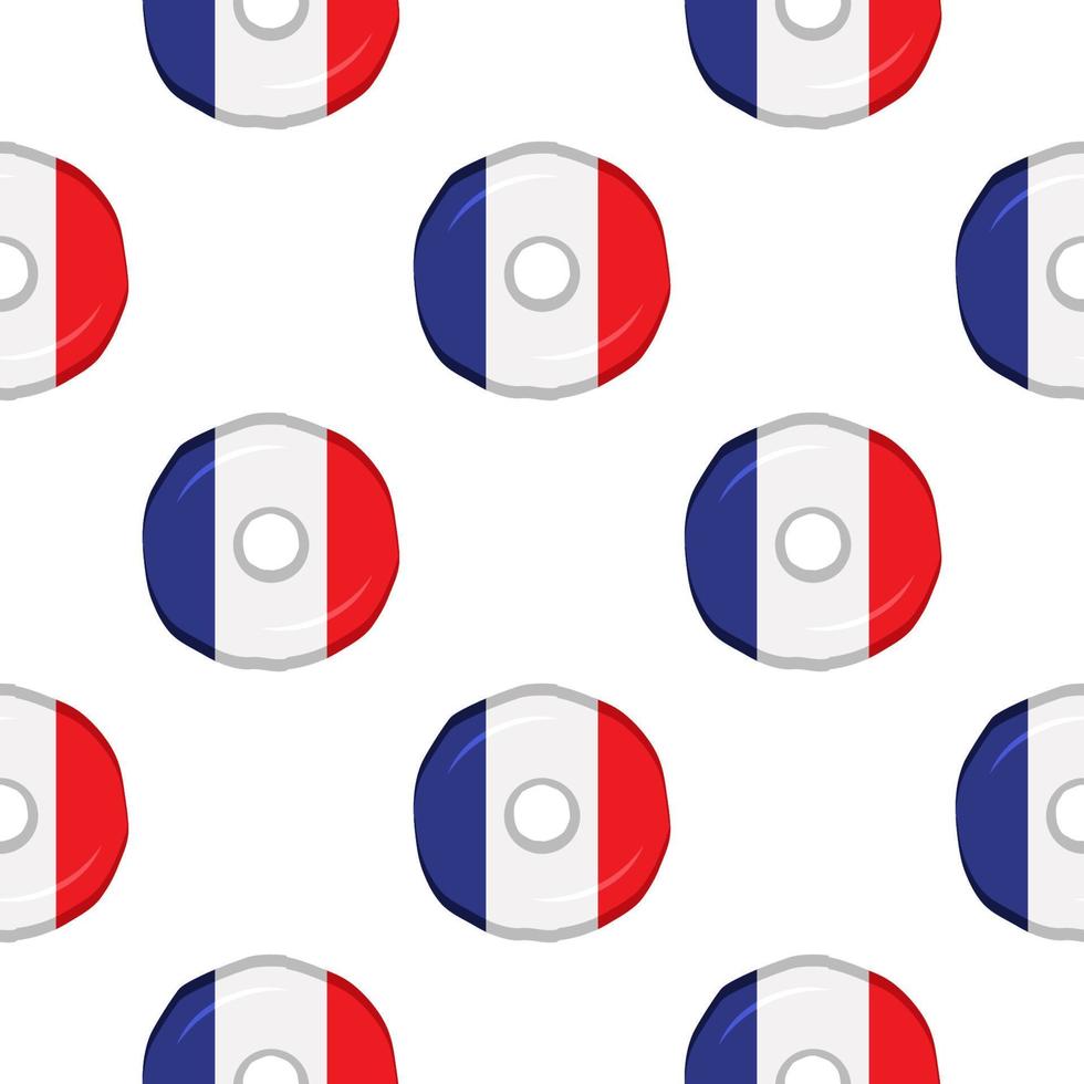 Pattern cookie with flag country France in tasty biscuit vector