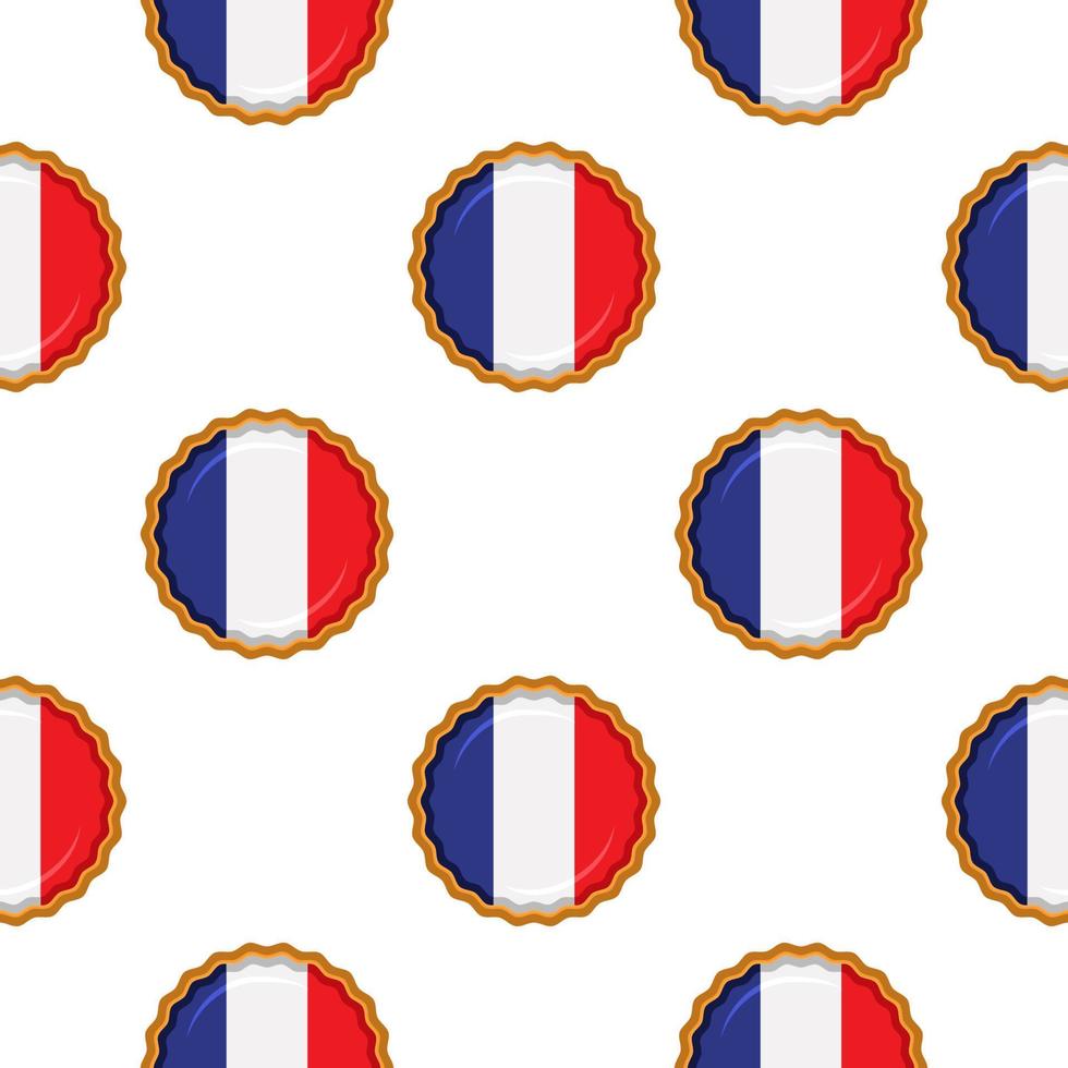 Pattern cookie with flag country France in tasty biscuit vector