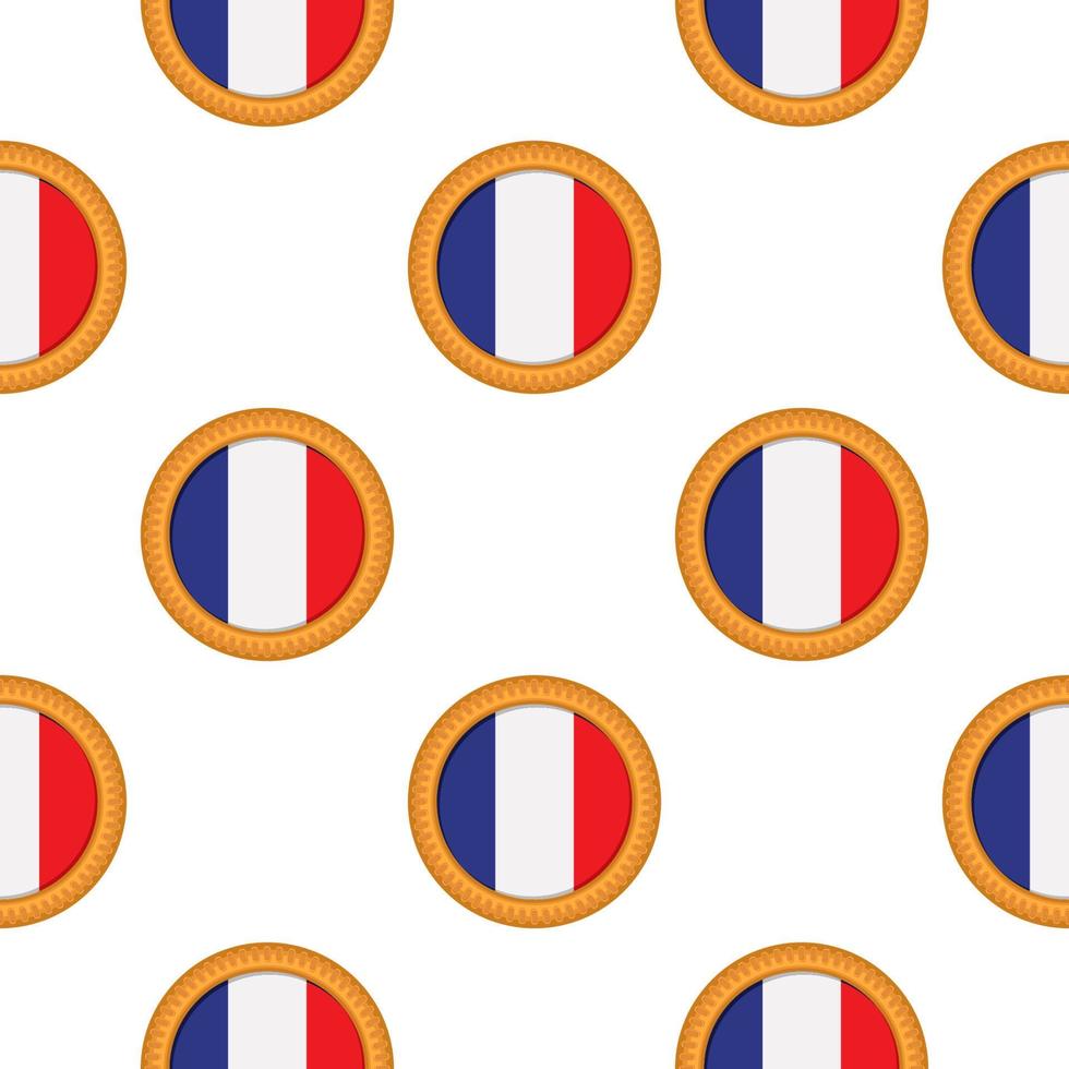 Pattern cookie with flag country France in tasty biscuit vector