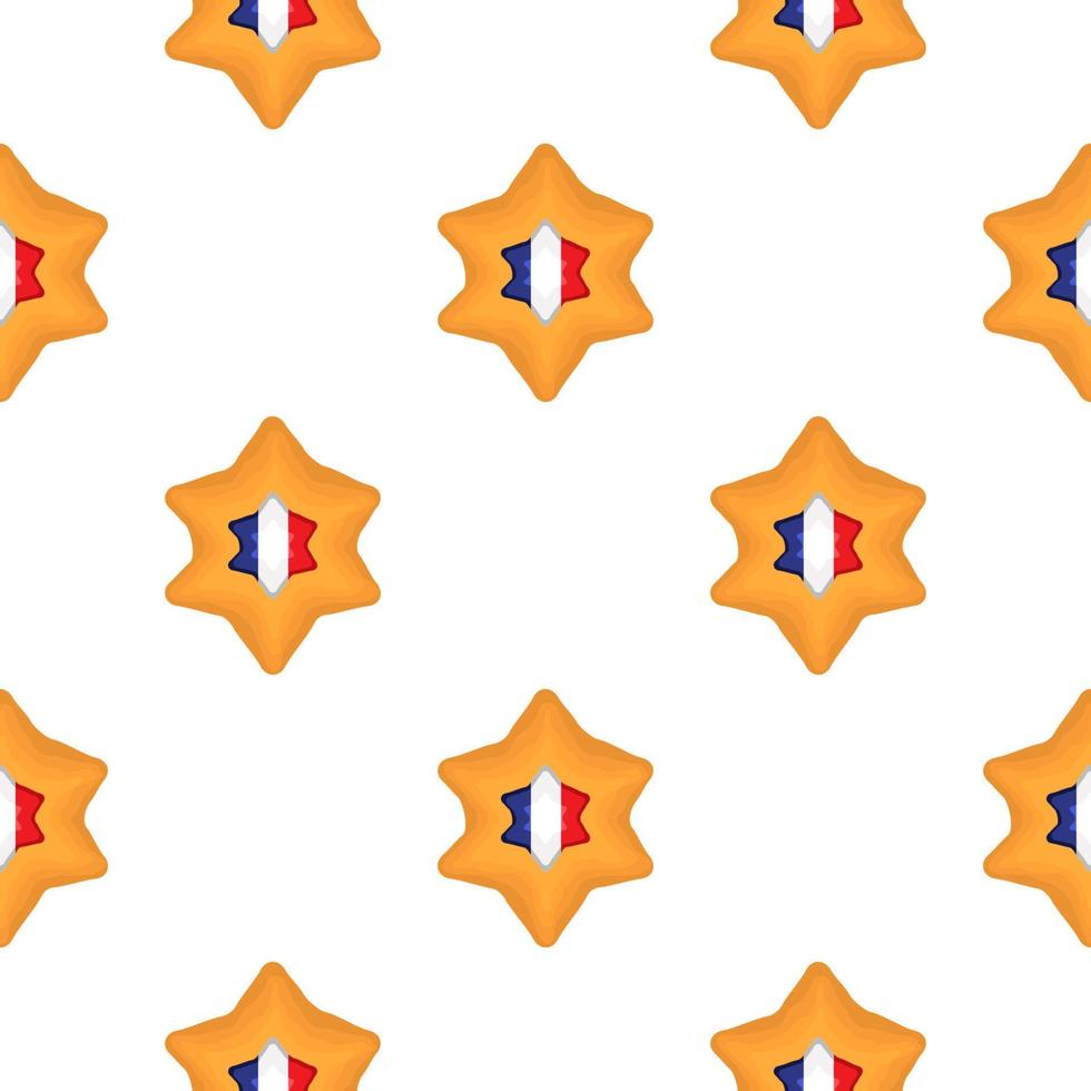 Pattern cookie with flag country France in tasty biscuit vector