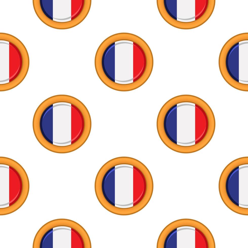 Pattern cookie with flag country France in tasty biscuit vector