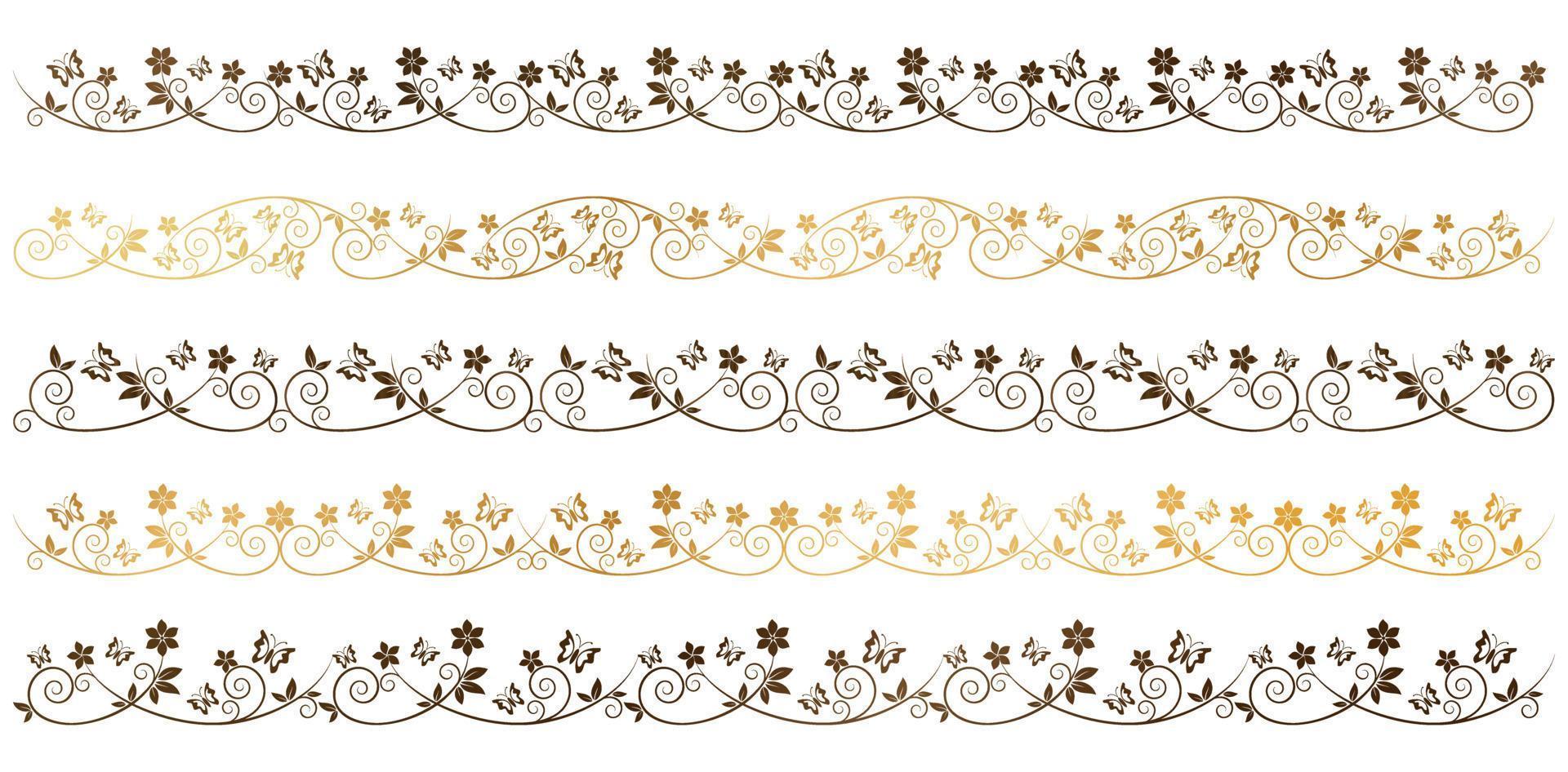 vector illustration lacy border set of decorative elements for screen printing, paper craft printable designs, wedding invitation covers, stationery design, Presentation graphics decks, print material