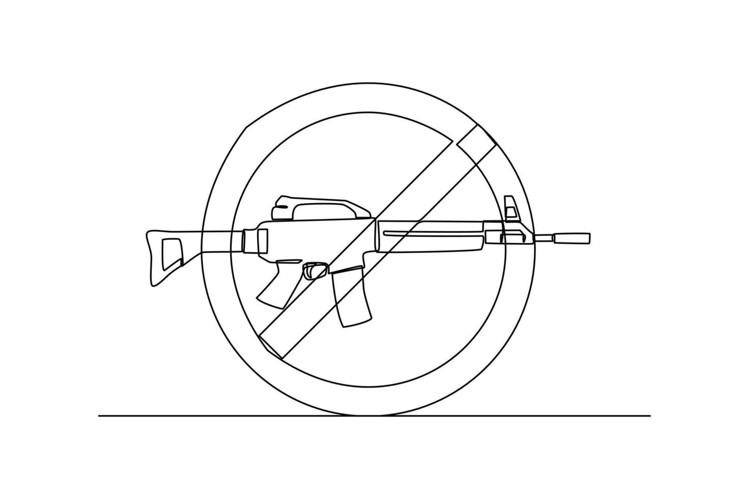 Single one line drawing stop terrorism. Anti terrorism concept. Continuous line draw design graphic vector illustration.