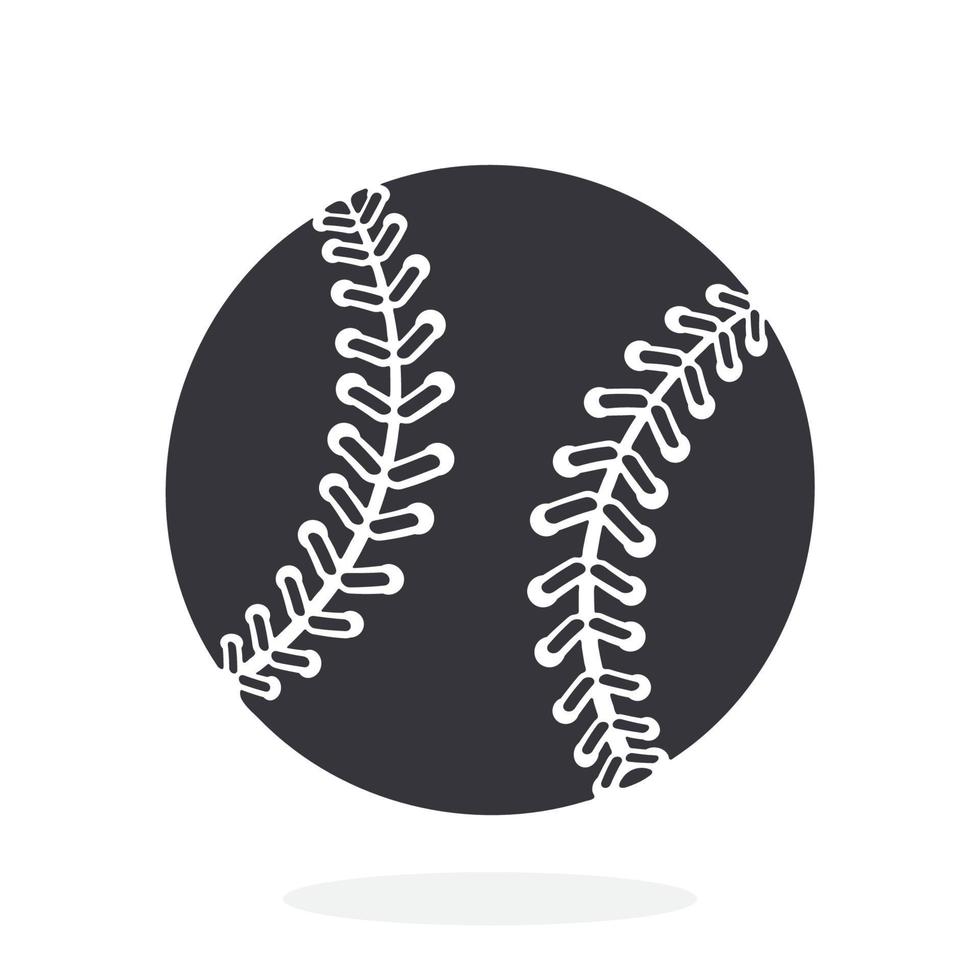 Silhouette of baseball ball vector