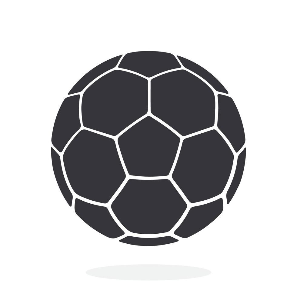 Silhouette of leather soccer ball vector