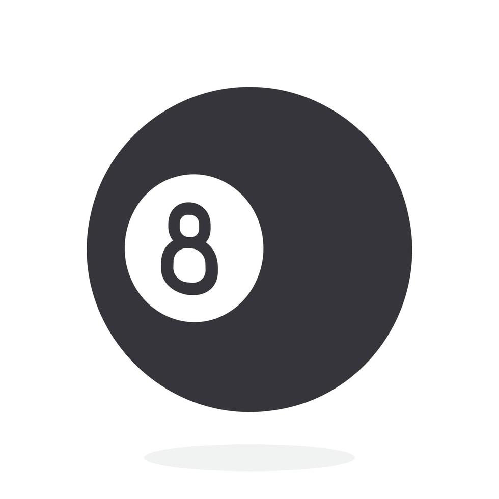 Silhouette of billiard ball number eight vector