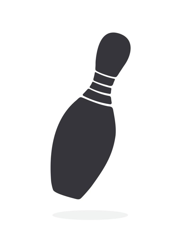 Silhouette of one bowling pin vector