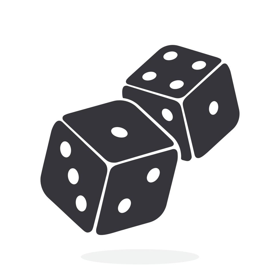 Silhouette of two dice vector