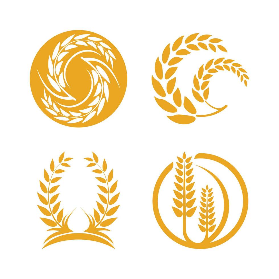 ilustración de icono de vector de logotipo de trigo