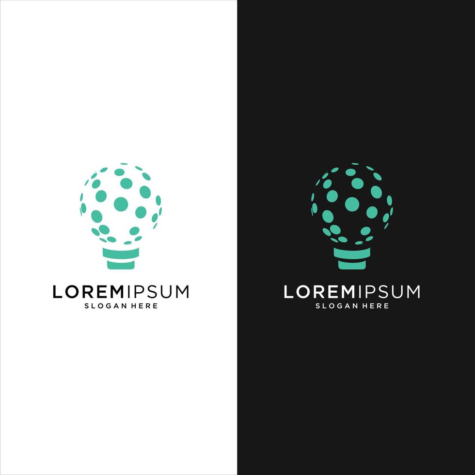 Tech Bulb Modern logo design concept, Idea Pixel logo template vector
