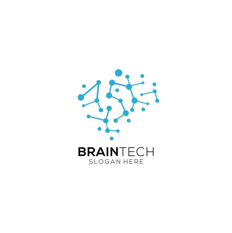 Illustration of Brain Technology Logo Design vector