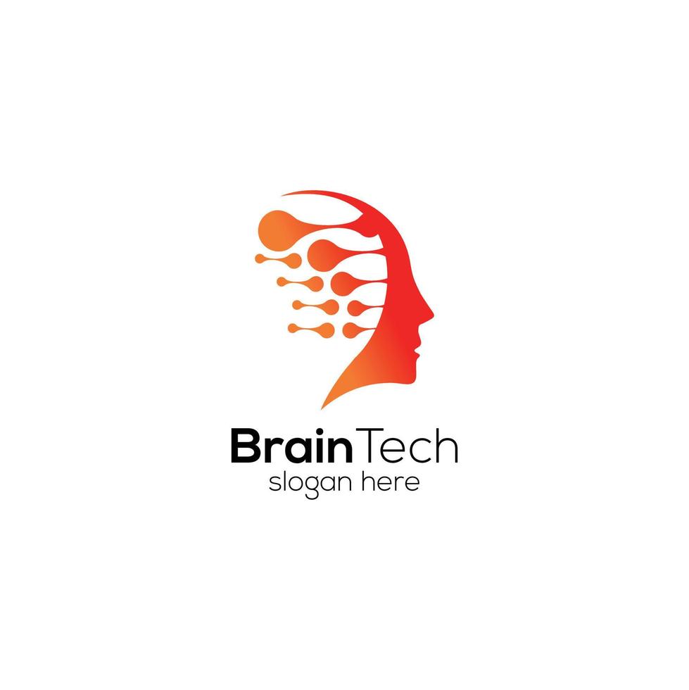 Brain Technology Mind Data Logo Design Template vector