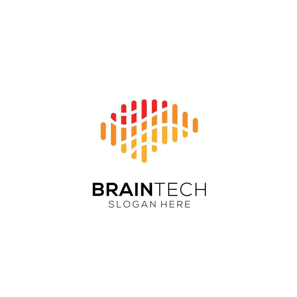 Illustration of Brain Technology Logo Design vector