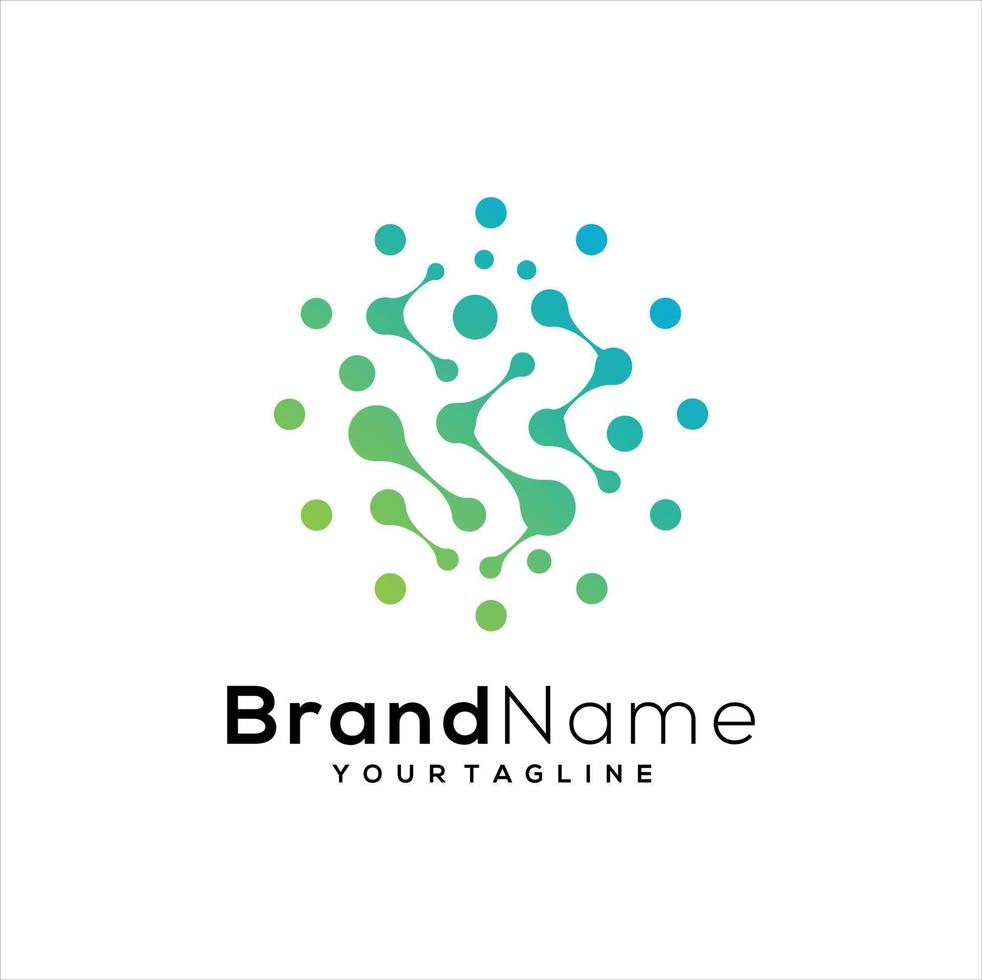 Modern Logo Technology for Business, Creative Technology Symbols for Companies, Logotypes of Digital Concepts and Circles, Connections and Networks Icons vector