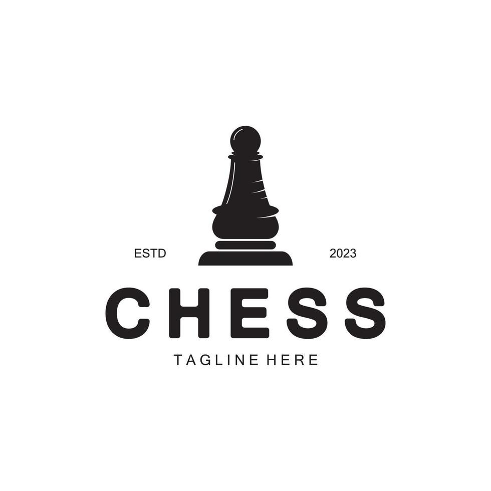 Chess strategy game logo with horse, king, pawn, minister and rook. Logo for chess tournament, chess team, chess championship, chess game application. vector