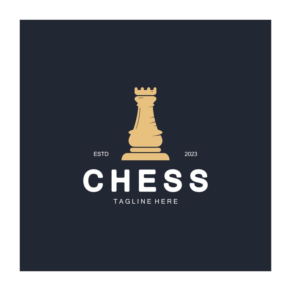 Chess strategy game logo with horse, king, pawn, minister and rook. Logo for chess tournament, chess team, chess championship, chess game application. vector